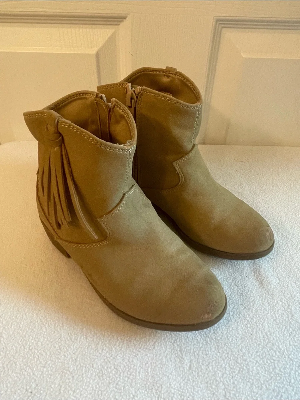 Sonoma Tan Suede Ankle Booties with Side Zip